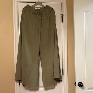 Olive Green Wide-Leg Women’s Pants